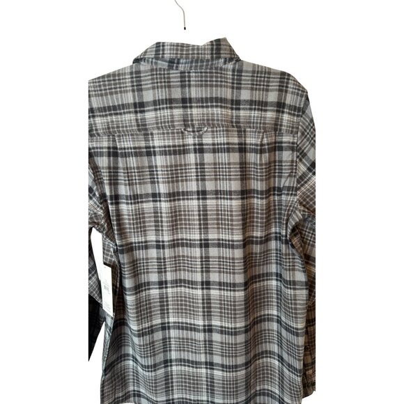 NWT Hurley Small Gray & Black Plaid Button-Up Long Sleeve Shirt - Picture 11 of 15